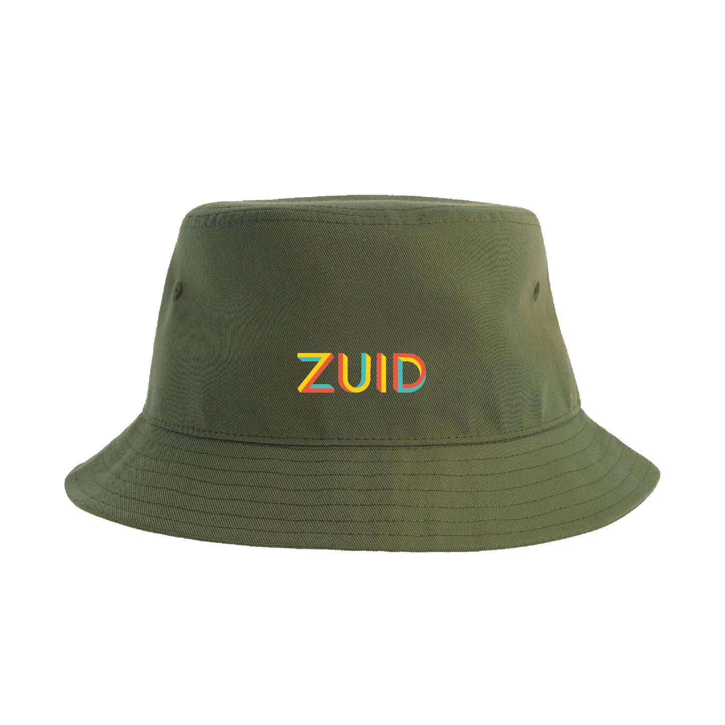 Zuid Color EMB Bucket Hat Olive